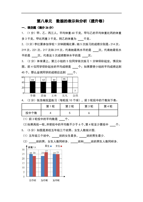 2024年五年级数学下学期  第八单元 期末复习试卷  (北师大版))