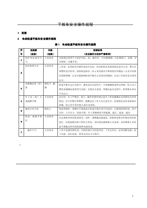 电动轨道平板车安全操作规程