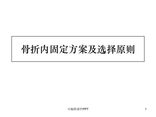 骨折内固定方案及选择原则ppt课件