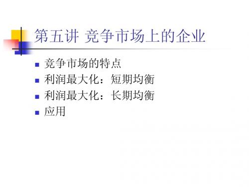 第五讲竞争市场上的企业