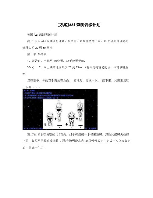 [方案]AA4弹跳训练计划