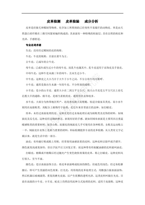 皮革检测   皮革检验   成分分析