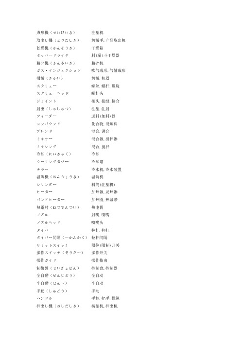日文机械用语