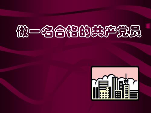 做一名合格的共产党员