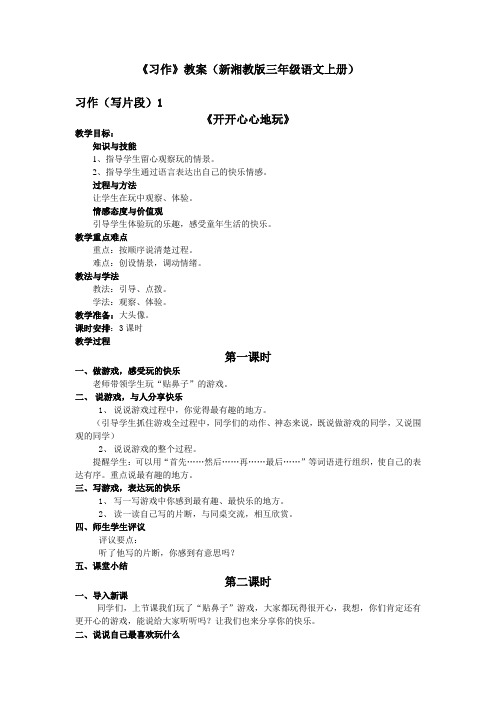 《习作》教案三语上湘教版