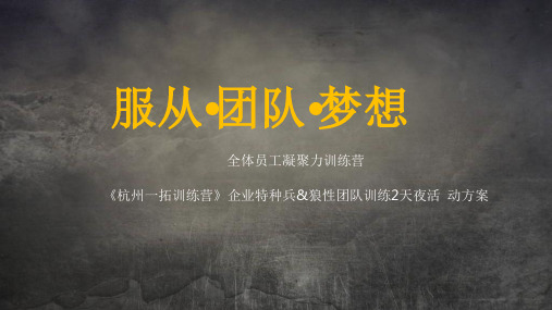 汤臣倍健《蓝军一号》凝心聚力训练营培训2天1夜培训方案6.0