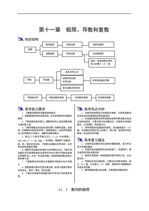 最新高考-高考数学极限导数和复数 精品