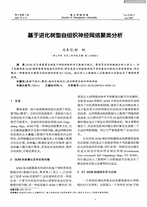 基于进化树型自组织神经网络聚类分析