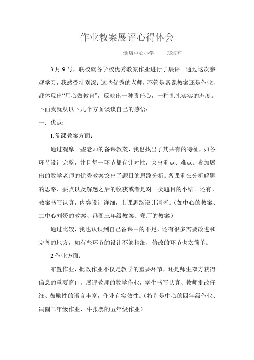 作业教案展评观后感