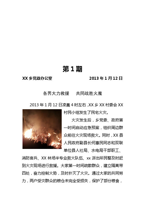 xx火灾简报