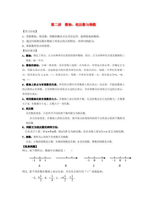 小升初数学 衔接讲与练 第二讲 数轴