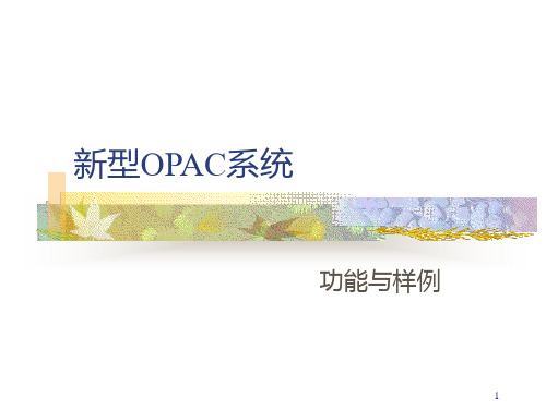 新型OPAC系统功能与样例上海图书馆PPT课件