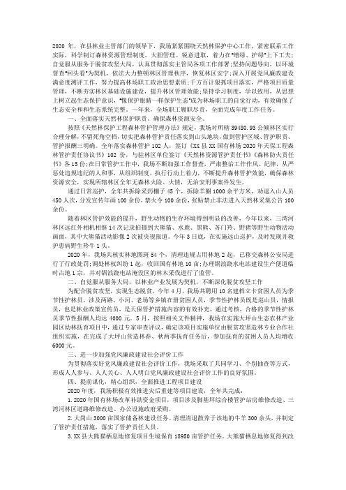 林场2019年度工作总结暨2020年工作计划.docx