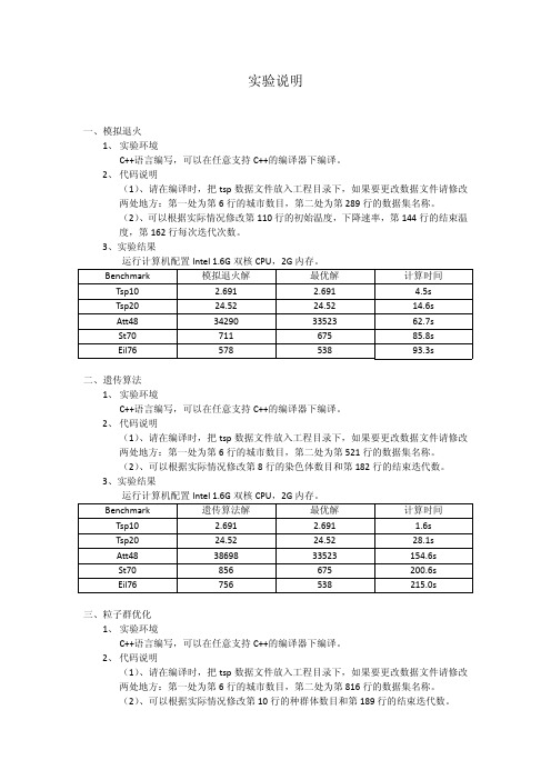 遗传算法实验说明