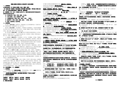 部编版九年级语文文学常识、文言文、古诗期末复习资料