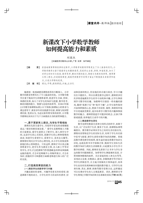 新课改下小学数学教师如何提高能力和素质