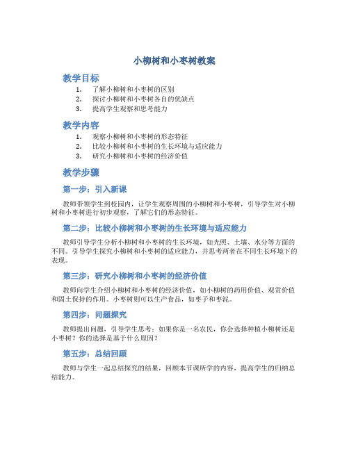 《小柳树和小枣树》教案