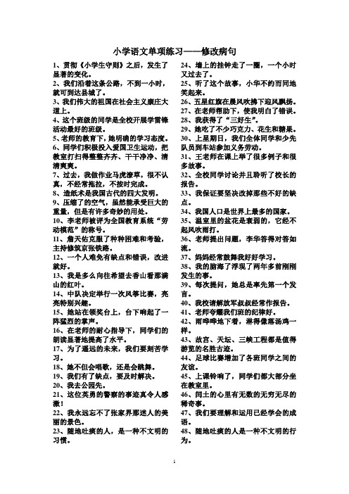 小学语文单项练习-修改病句