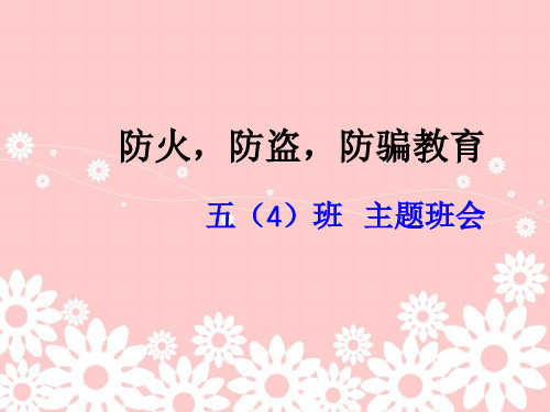 防骗防盗防火防交通事故主题班会