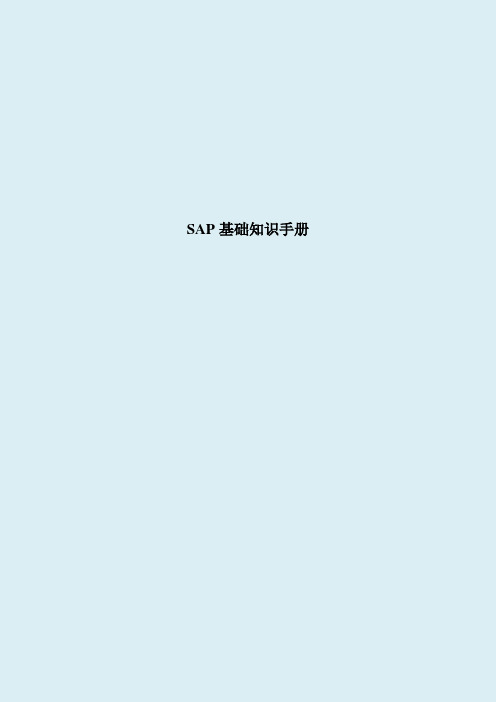 SAP基础知识手册