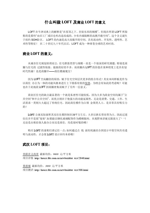 什么叫做LOFT及商业LOFT的意义