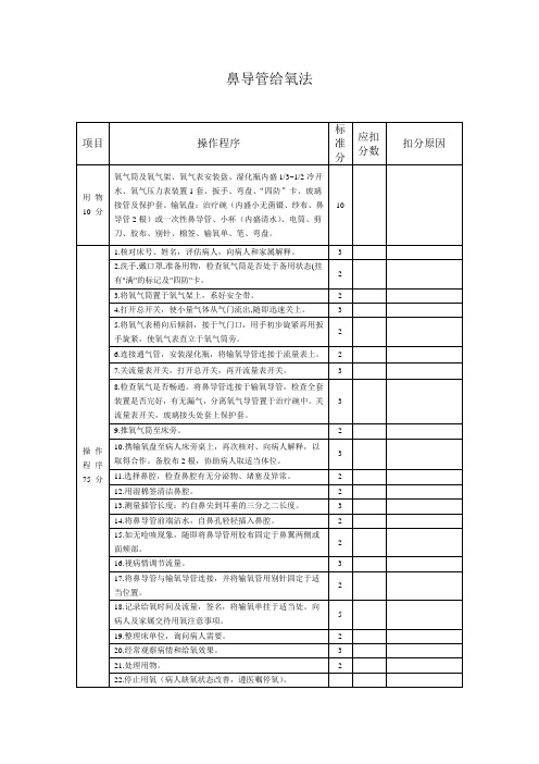 鼻导管给氧法
