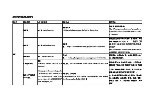 淘宝免费活动必须知道的几个互动入口