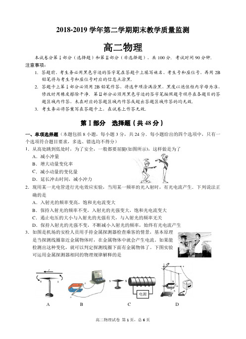 2018-2019(下)期末高二物理试题