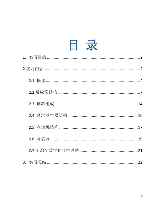 核电站实习报告