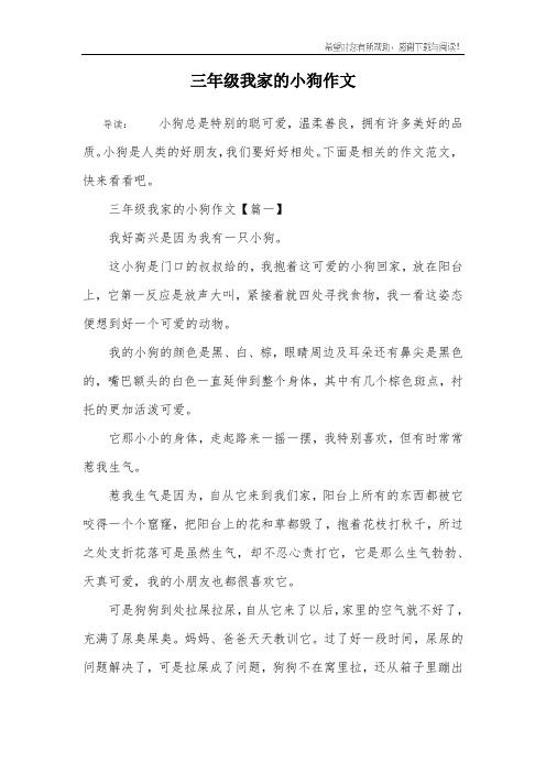 三年级我家的小狗作文