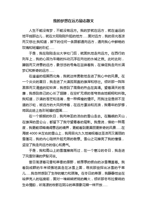 我的梦想在远方励志散文