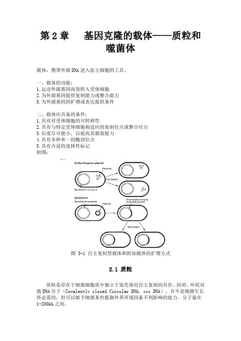 第2章   基因克隆的载体——质粒和噬菌体