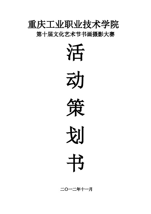 第十届文化艺术节书画摄影策划书