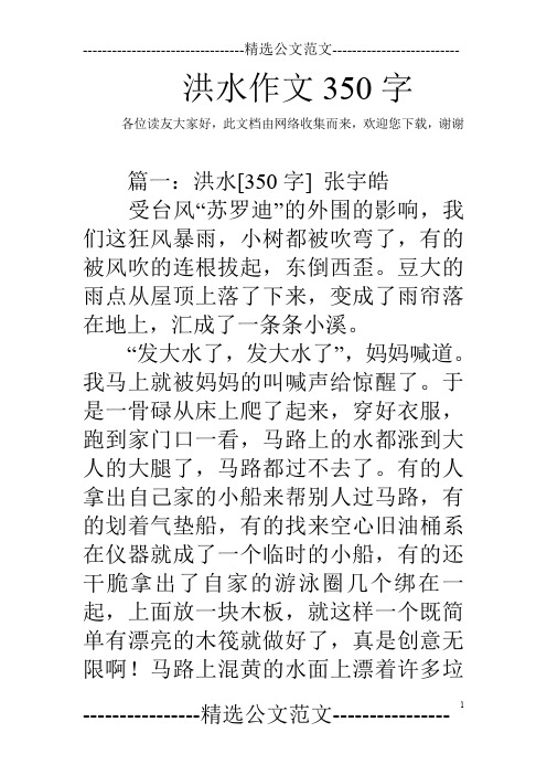 洪水作文350字