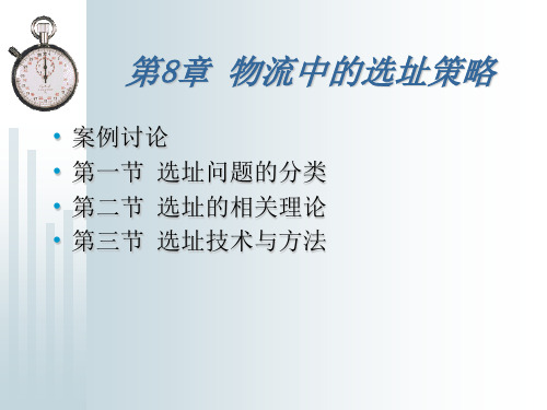 现代物流管理精品课件：第8章 物流中的选址策略