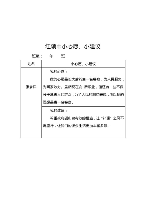 红领巾小心愿