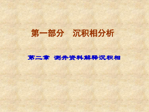 沉积相综合解释技术测井资料解释沉积相