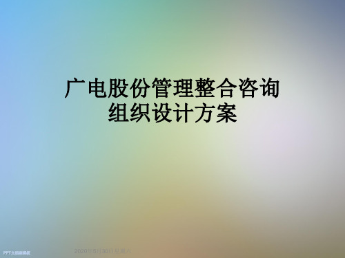 广电股份管理整合咨询组织设计方案