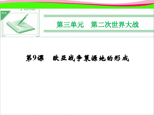 岳麓版选修3获奖精致课件：3.9《欧亚战争策源地的形成》ppt课件