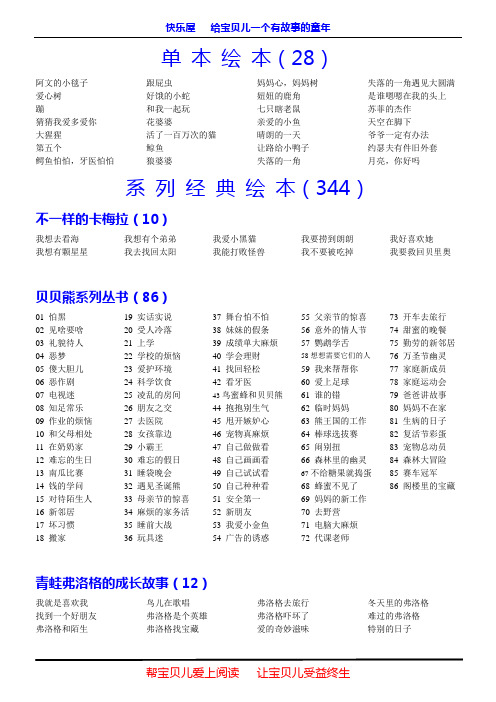 有声故事目录全部