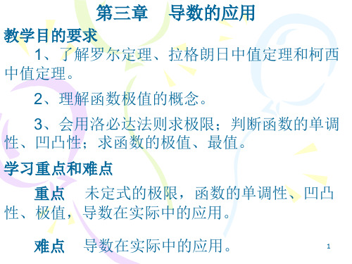 《高数》导数的应用PPT教学课件