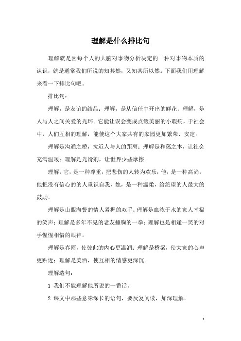 理解是什么排比句