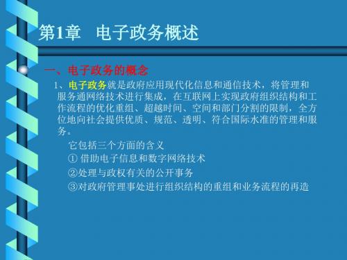 电子政务概述精品PPT模板