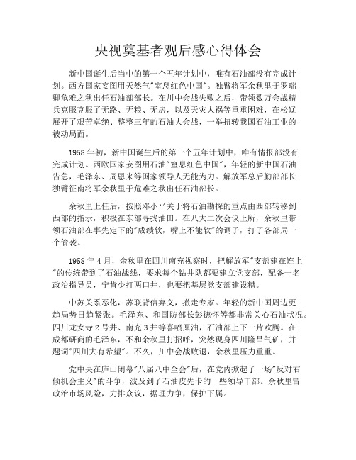 央视奠基者观后感心得体会