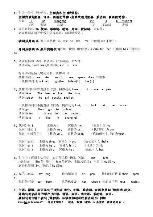 3主谓宾主系表及词性