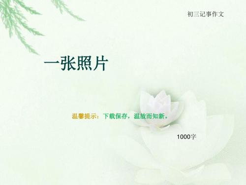 初三记事作文《一张照片》1000字(总11页PPT)