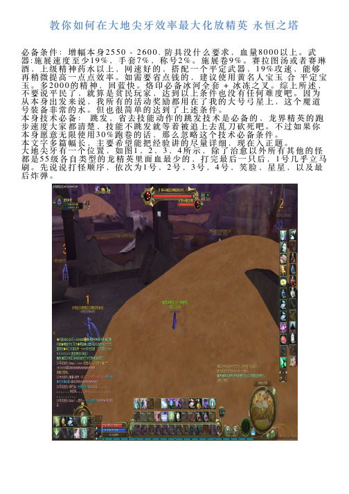 教你如何在大地尖牙效率最大化放精英永恒之塔