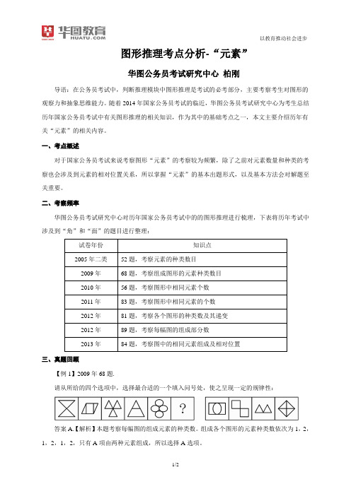 图形推理考点分析-元素
