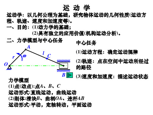 第五章 第一节  三种方法表示点的运动的比较