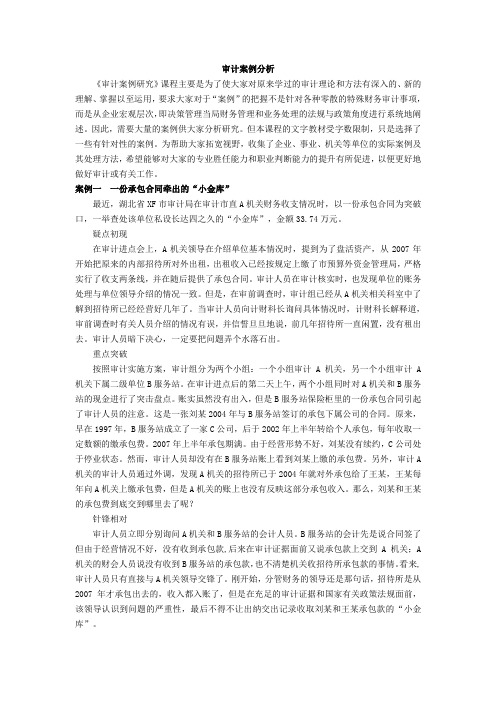 审计案例分析